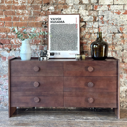 Helena Solid Mango Wood Chest of Drawers in Walnut