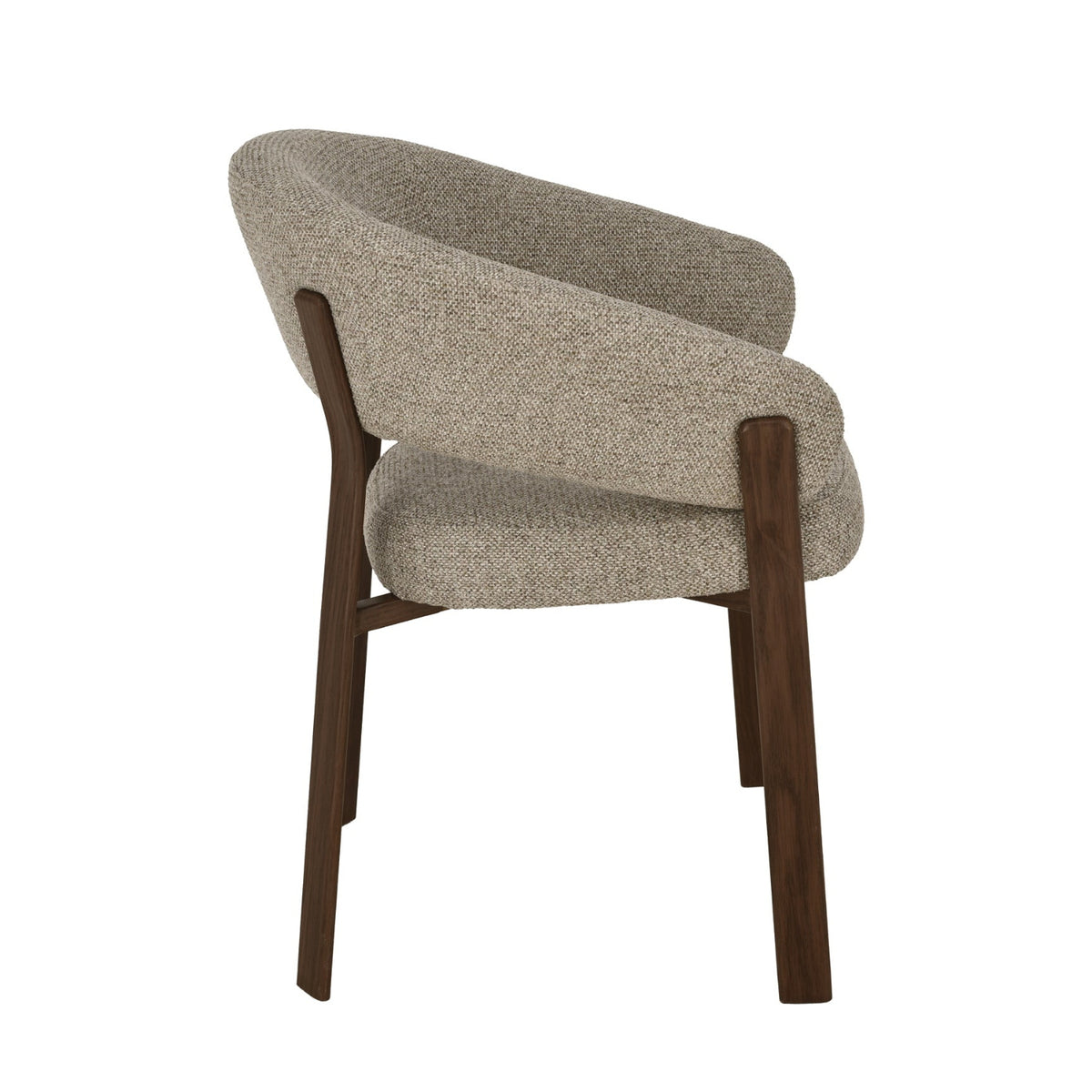 Lena Dining Chair in Stone with a Walnut Frame (2pk)