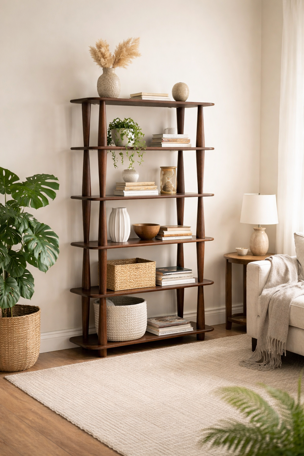 Lyon Solid Mango Wood Shelving Unit Brown