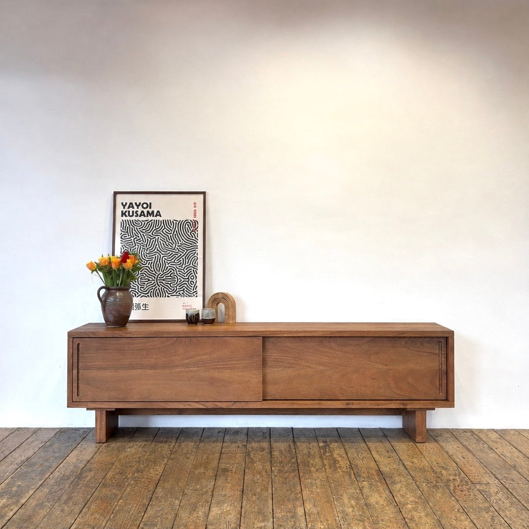 Kanso Solid Acacia Wood TV Unit Honey Brown (180cm)
