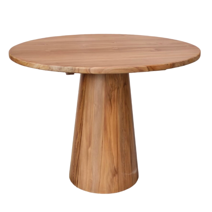 Bronx Round Solid Teak Dining Table Natural 3 Sizes