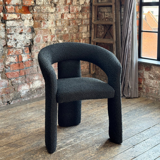 Eva Dining Chairs in Black Boucle (2pk)