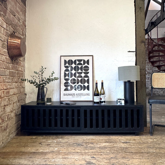 Caleb Solid Mango Wood TV Stand in Black (4 Sizes)