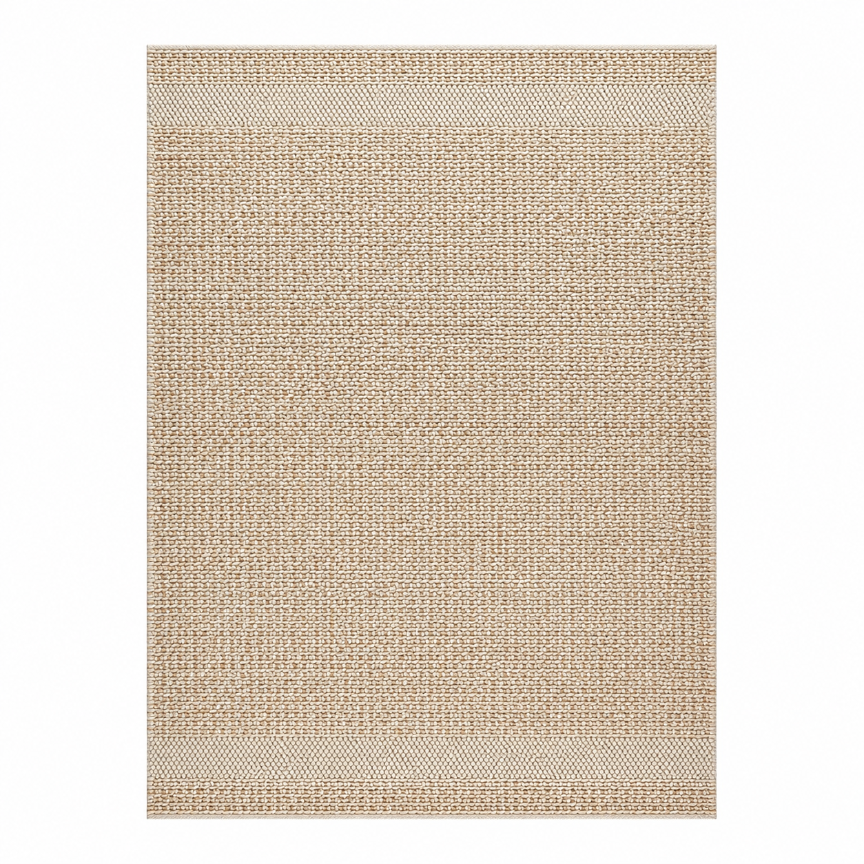 Brisonne Handwoven Punja Kelim Jute, Wool & Cotton Rug in Ivory & Natural (2 Sizes)