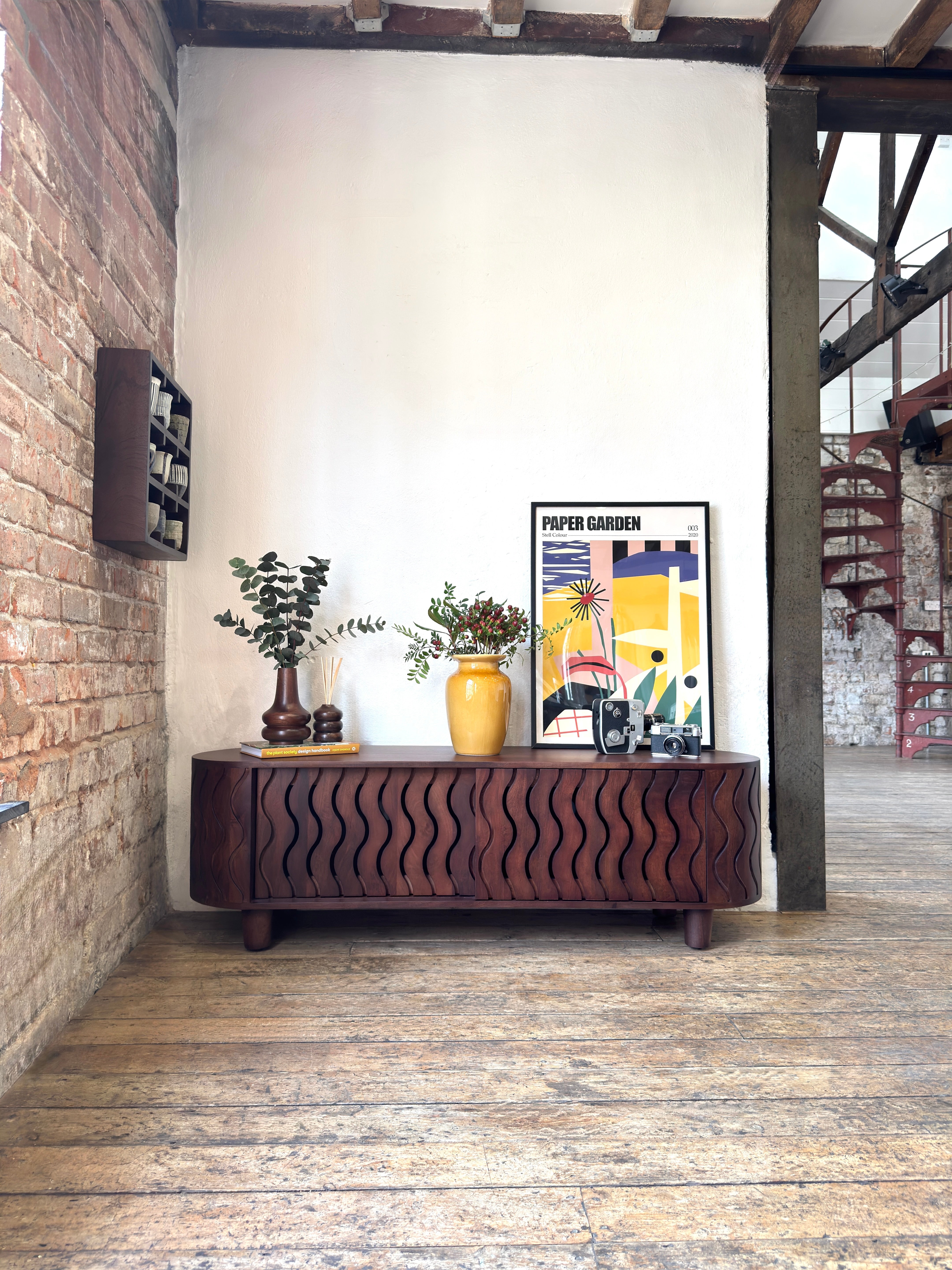 Kiyana Solid Mango Wood TV Stand Brown (150cm)