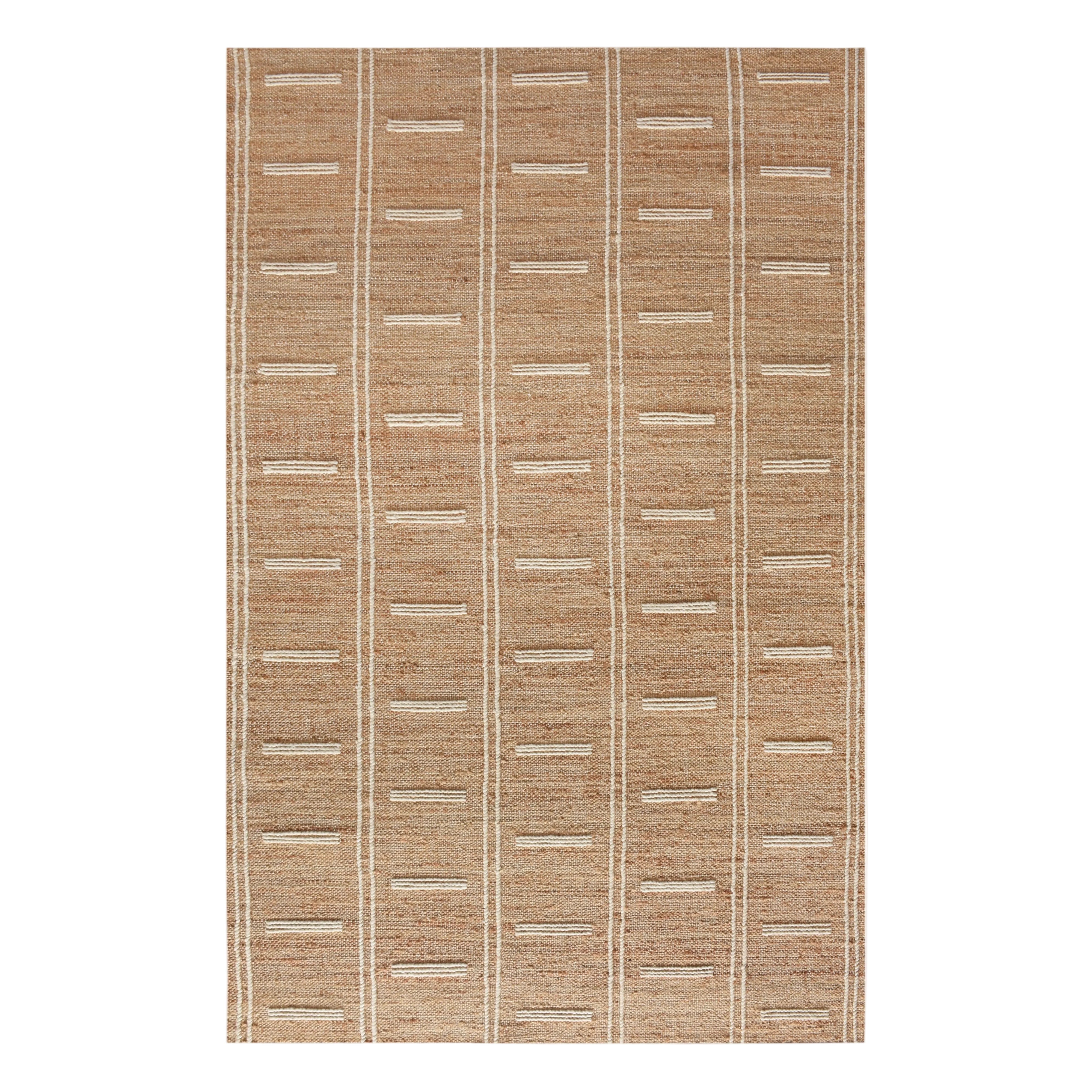 Callahano Handwoven Flat Weave Jute & Wool Rug in Natural & Ivory (2 Sizes)