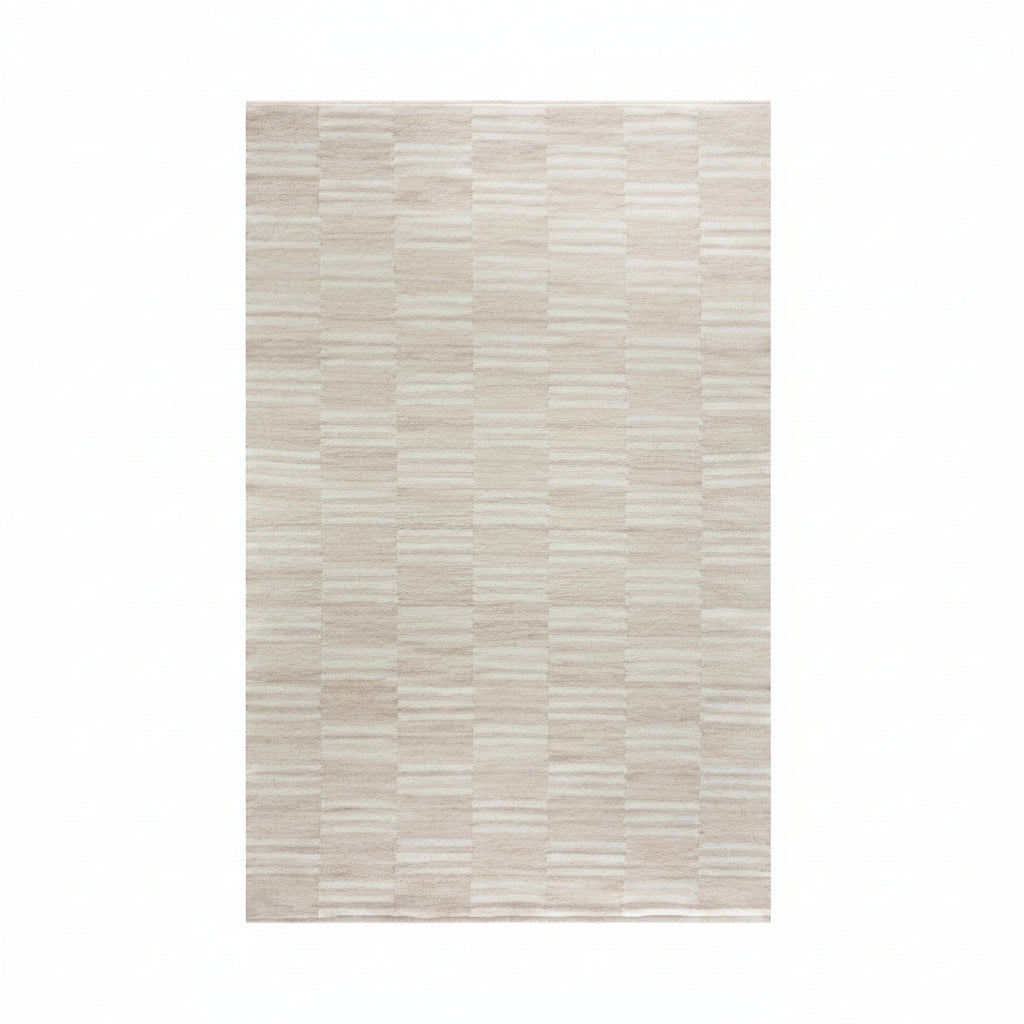Cheremshan Handwoven Flat Weave Wool Rug in Ivory (2 Sizes)
