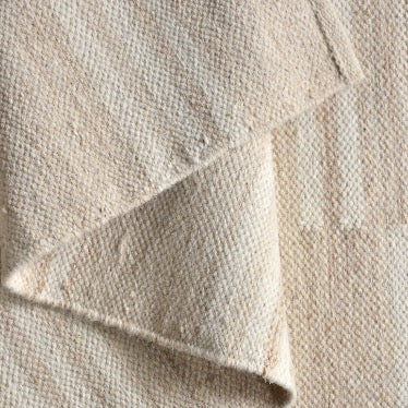 Cheremshan Handwoven Flat Weave Wool Rug in Ivory (2 Sizes)