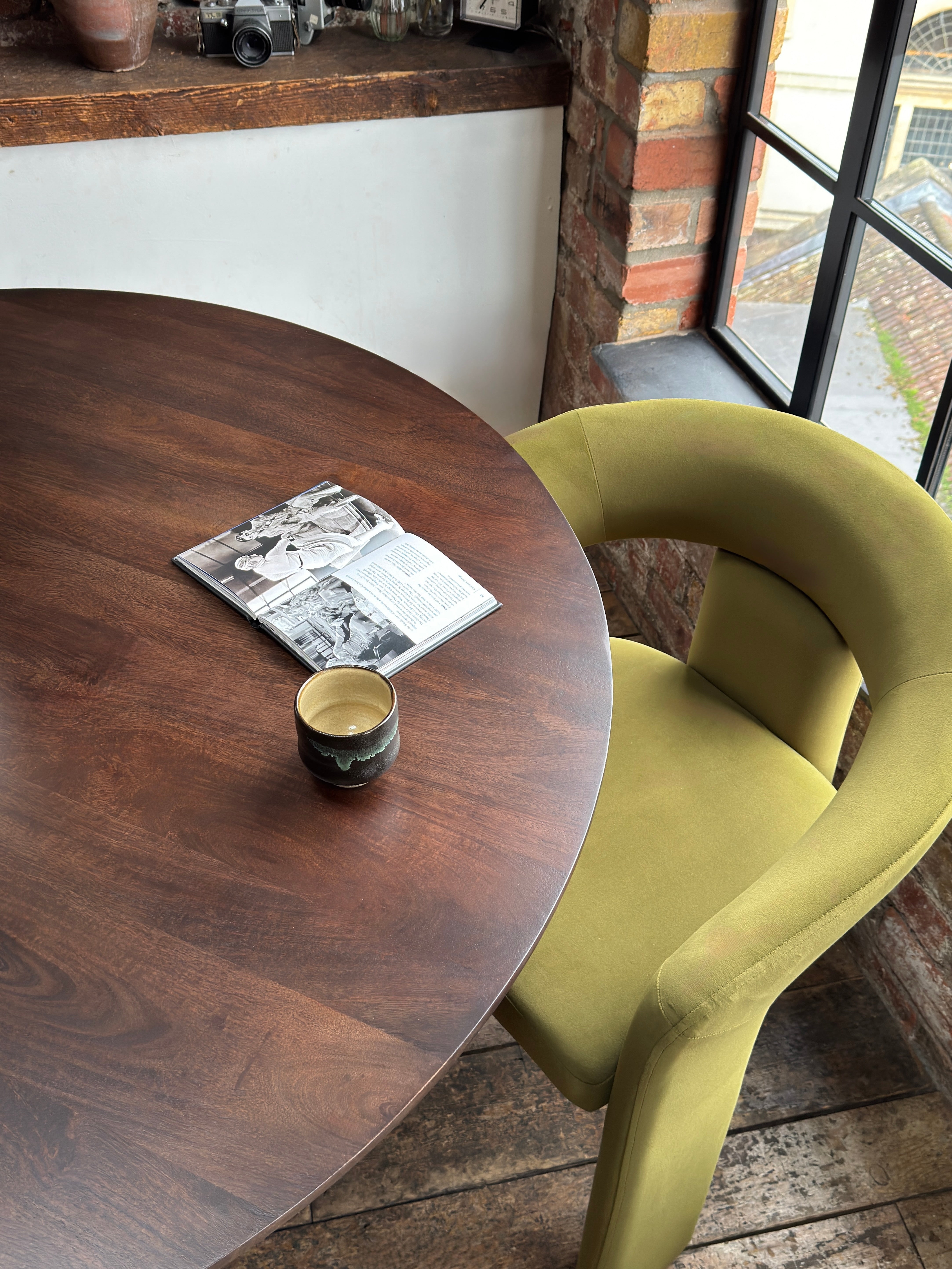 Sora Round Solid Mango Wood Dining Table Walnut (2 Sizes)