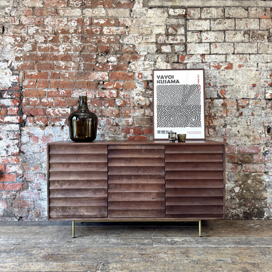 Daria Solid Mango Wood Large 3 Door Sideboard Walnut