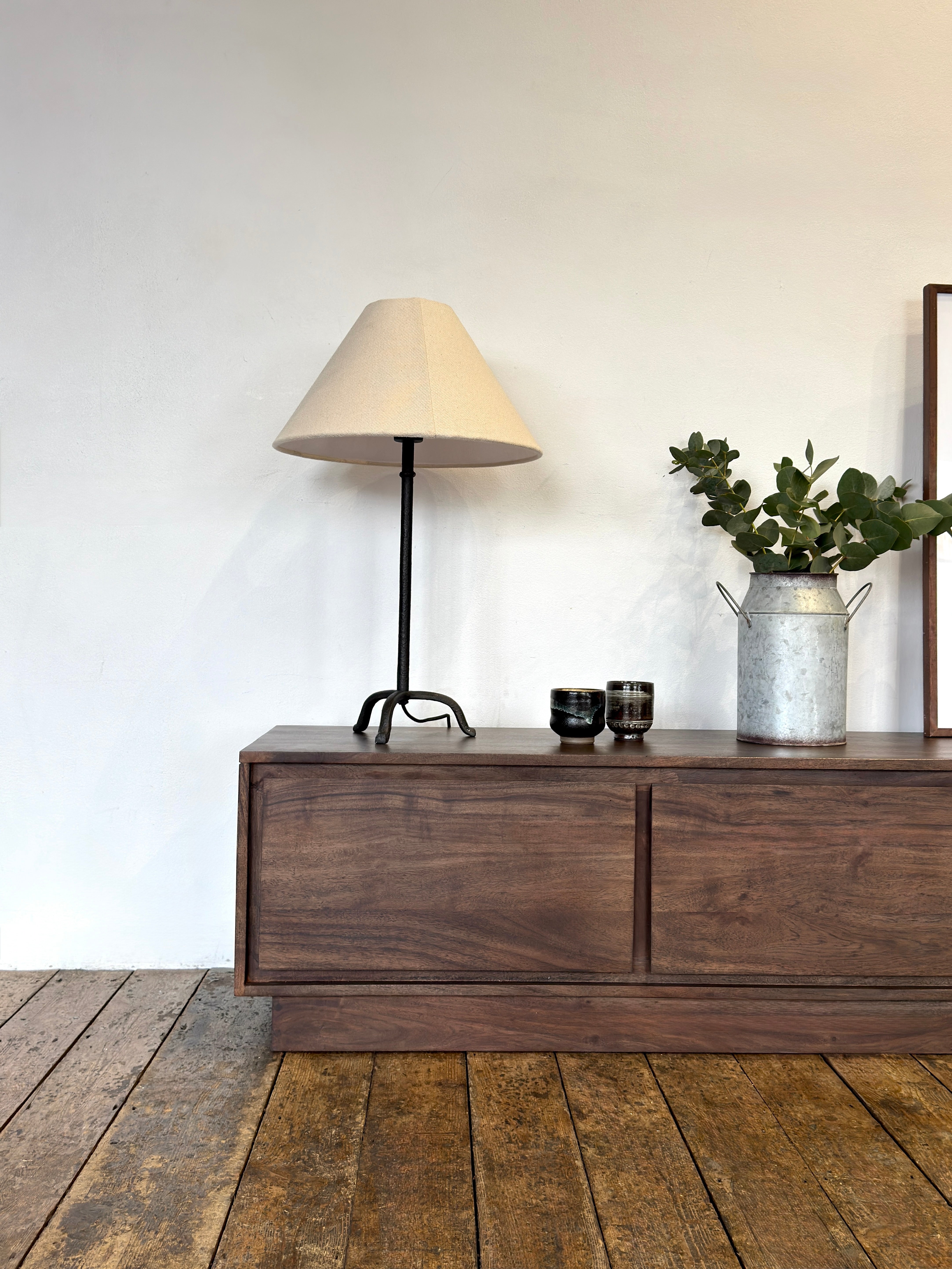Kawa Solid Acacia Wood 3 Door TV Unit Dark Brown (160cm)