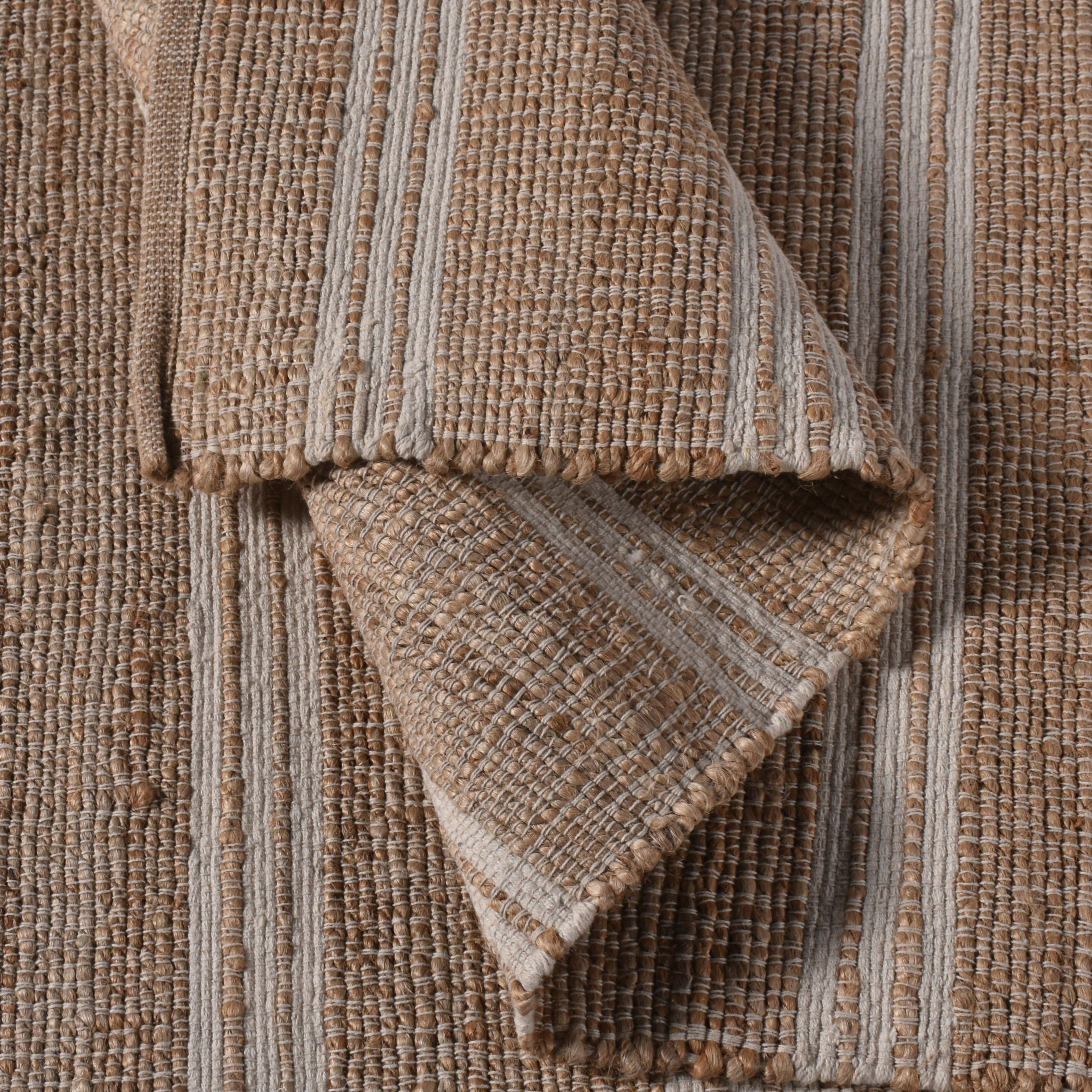Daito Handwoven Flat Weave Jute & Cotton Rug in Natural & Ivory (2 Sizes)