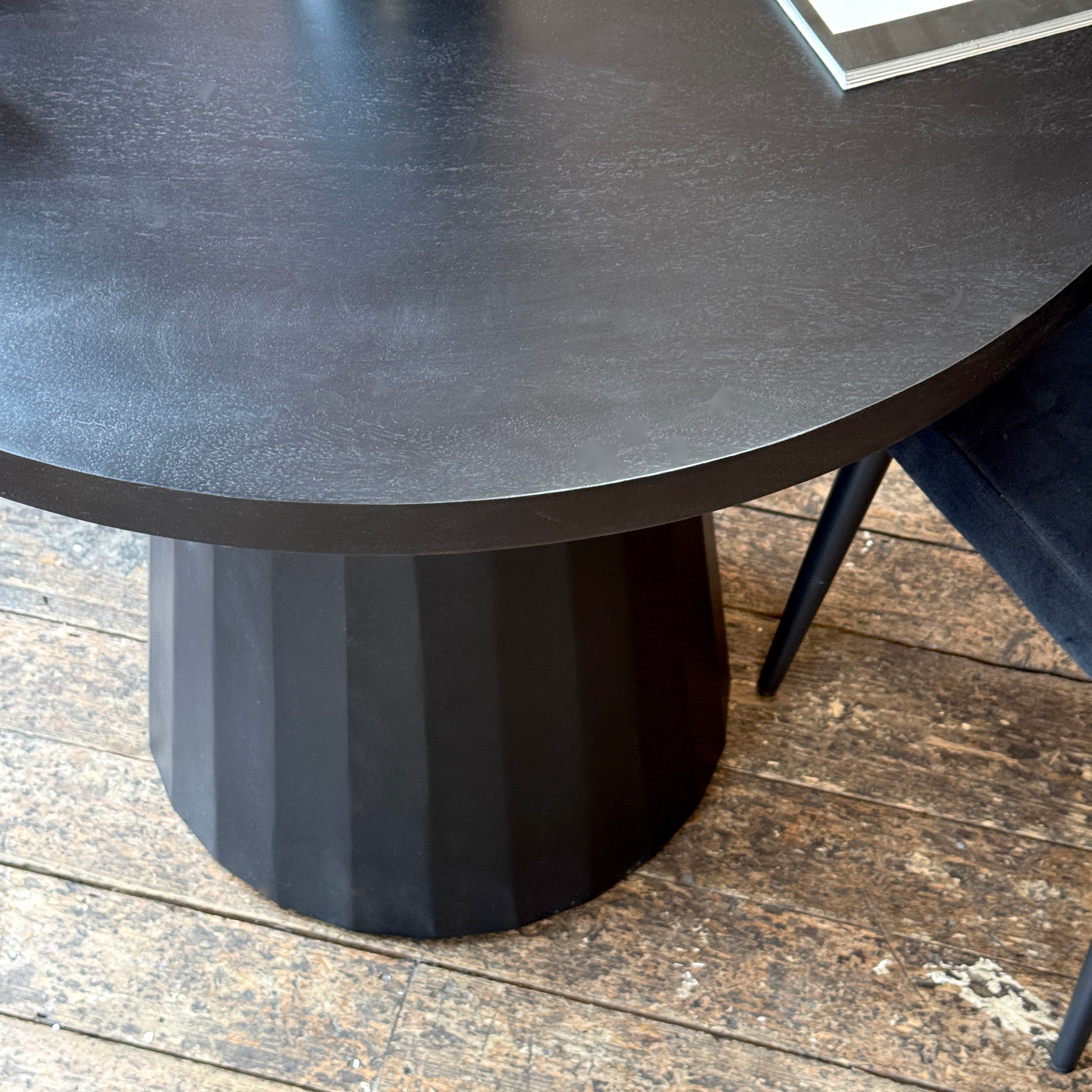 Matilda Round Solid Mango Wood Dining Table in Black (2 Sizes)