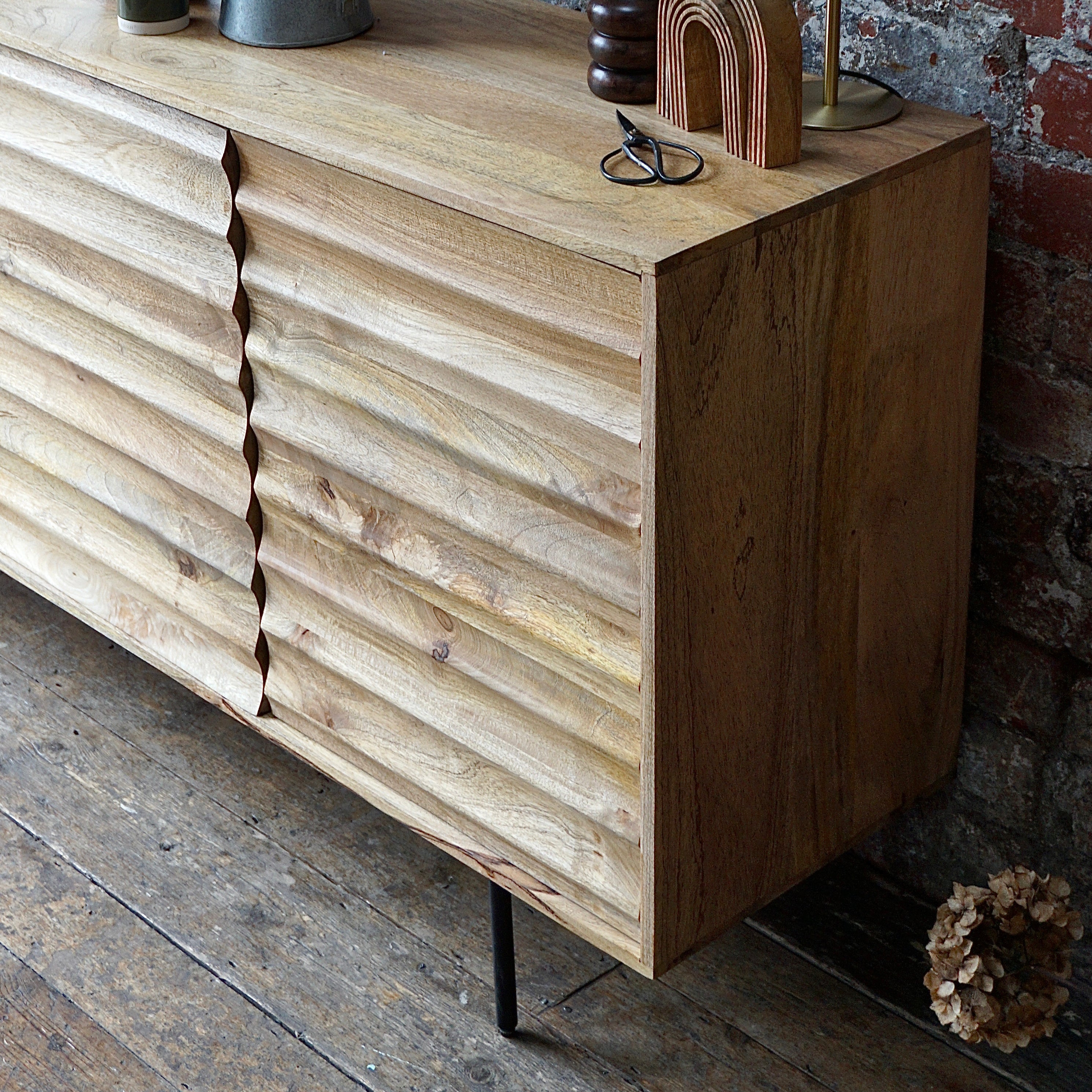 Daria Solid Mango Wood Large 3 Door Sideboard