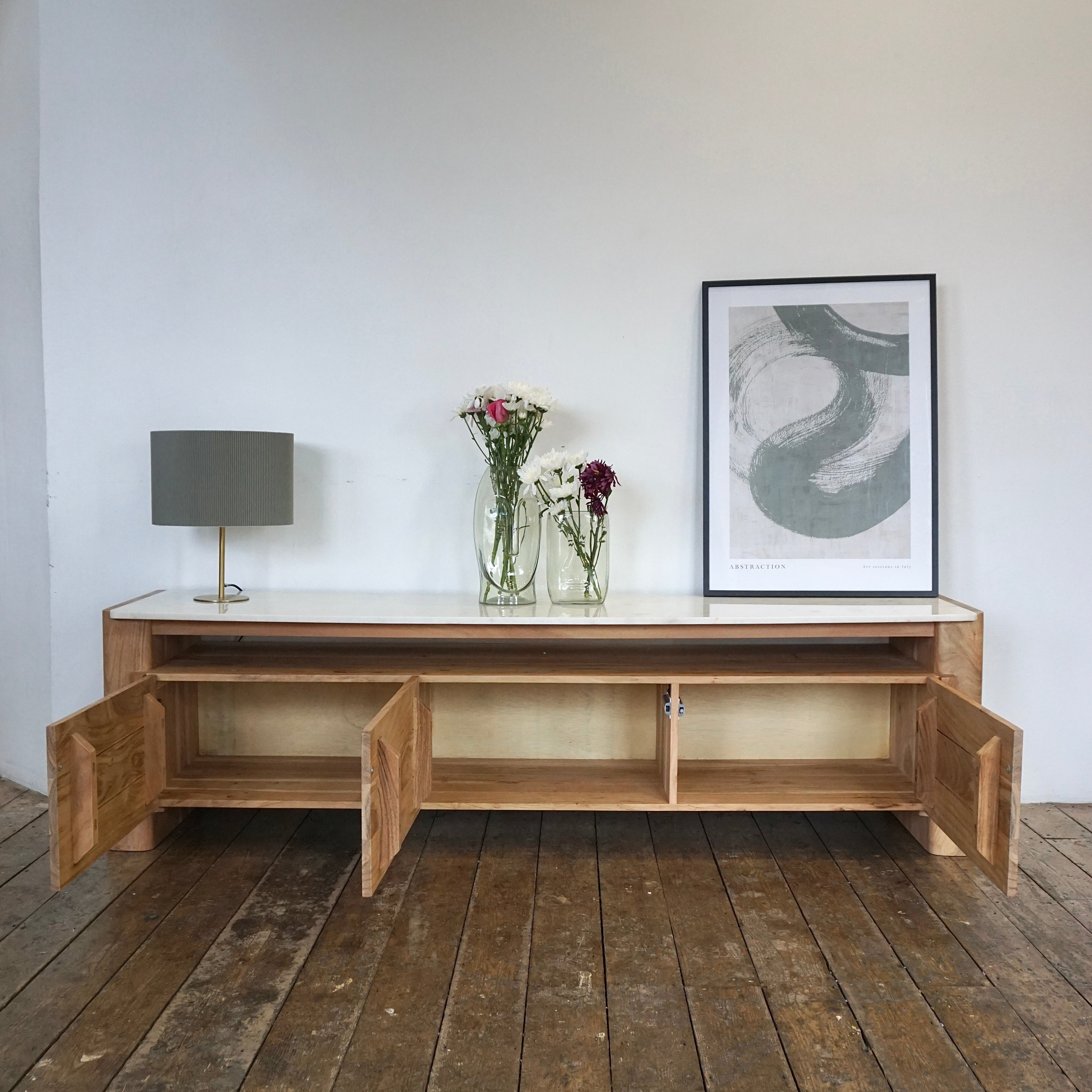 Bali Solid Acacia Wood & Marble Large TV Unit