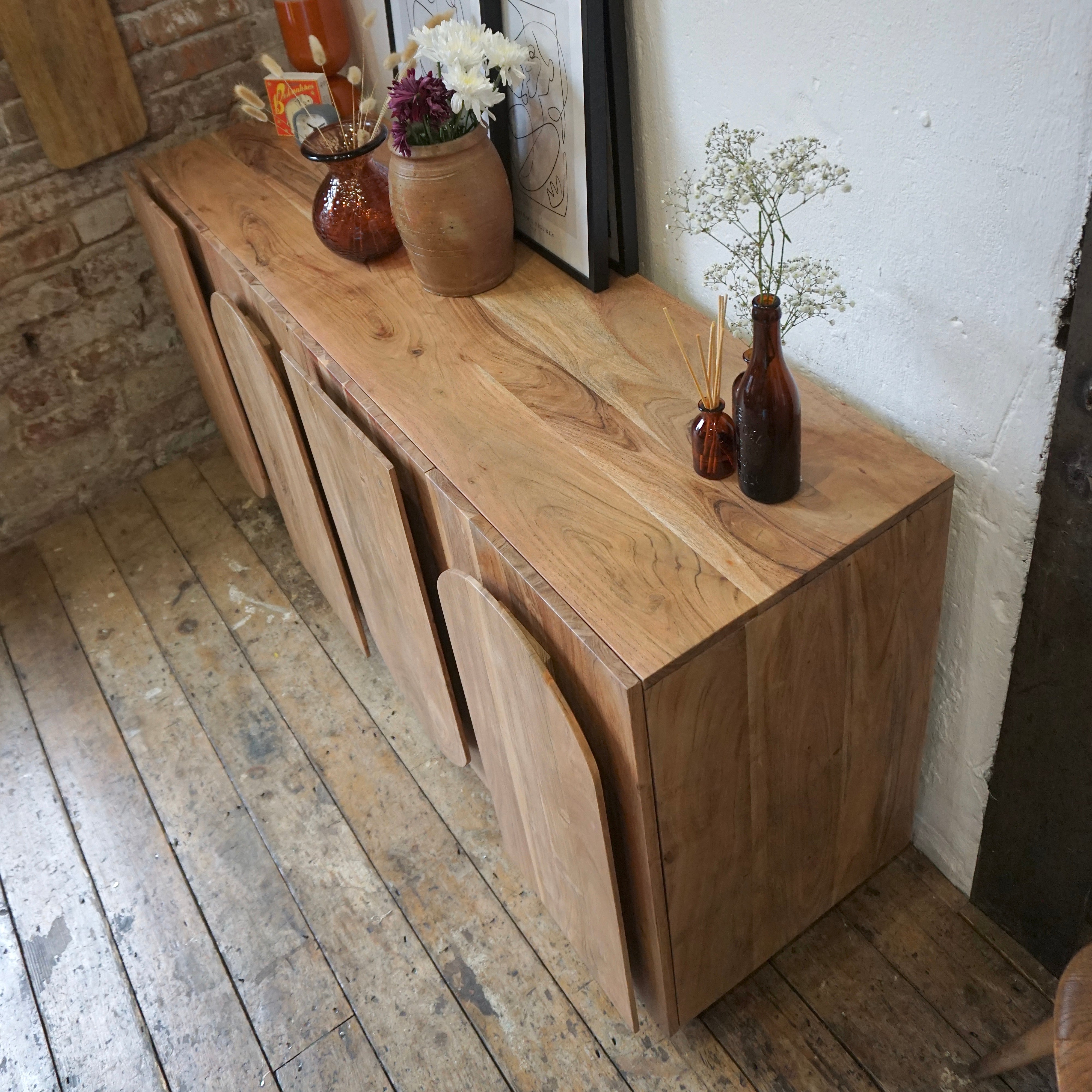 Archer Solid Acacia Wood Large 4 Door Sideboard