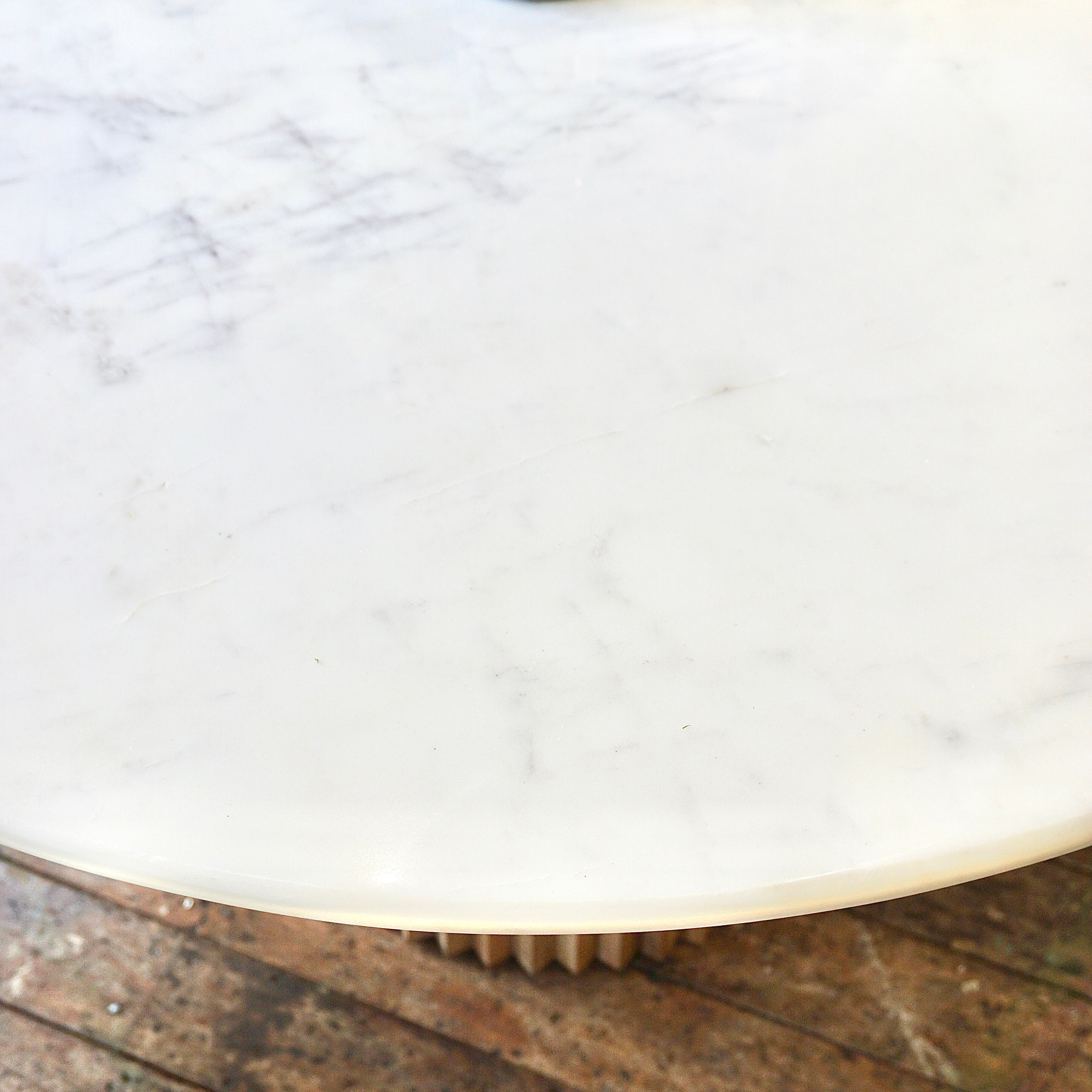 Freya Round Solid Marble & Mango Wood Dining Table Natural