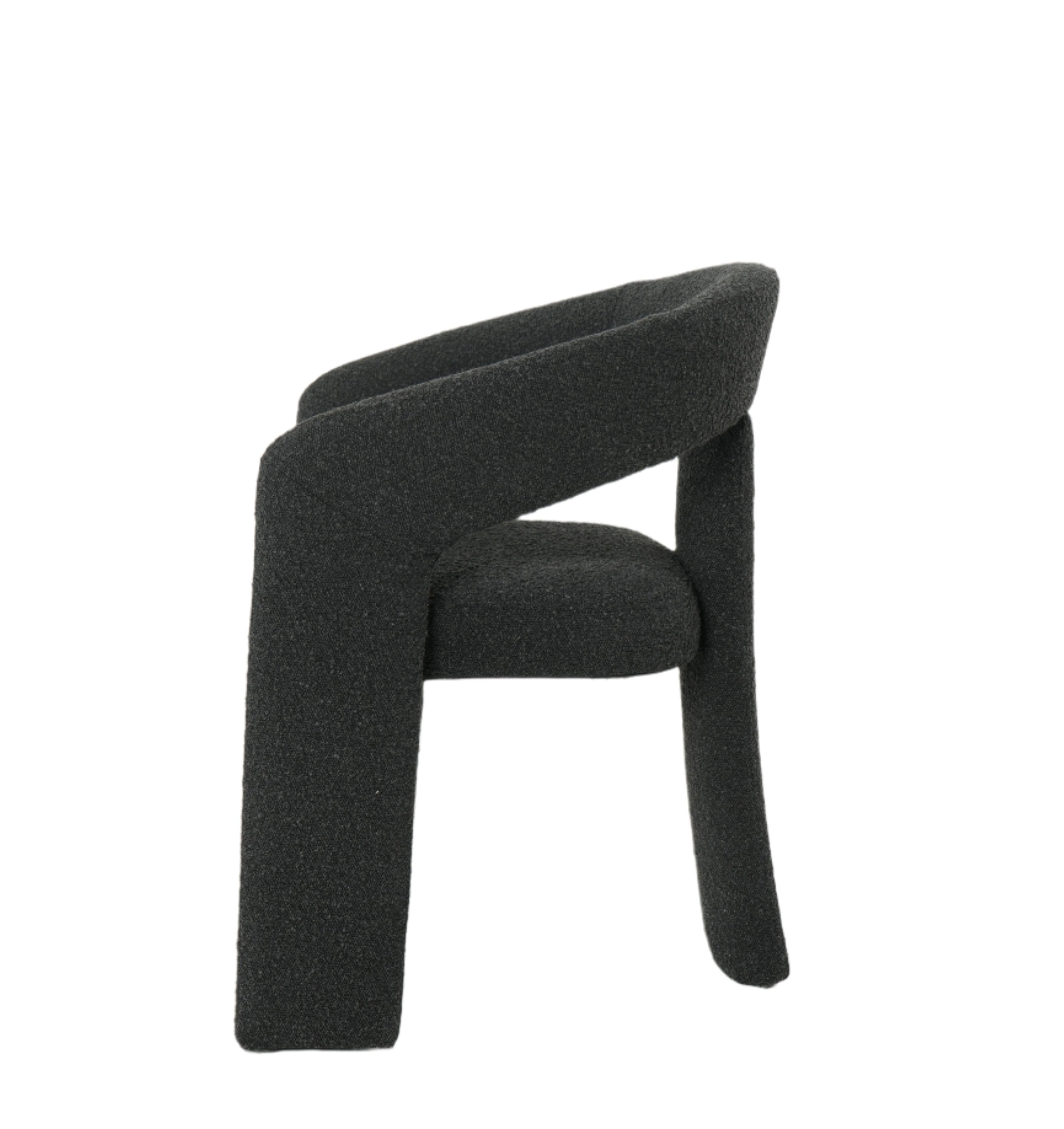 Eva Dining Chairs in Black Boucle (2pk)