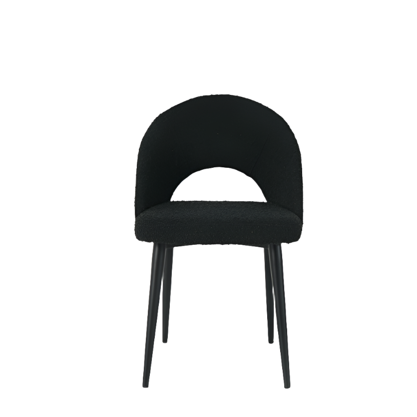 Bella Dining Chairs in Black Boucle (2pk)