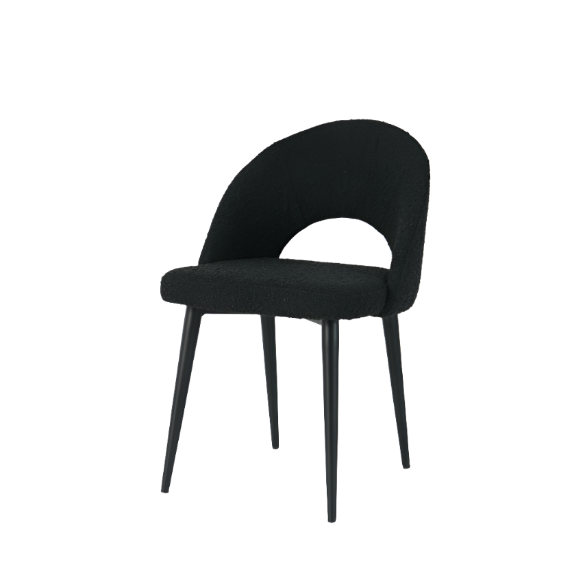 Bella Dining Chairs in Black Boucle (2pk)