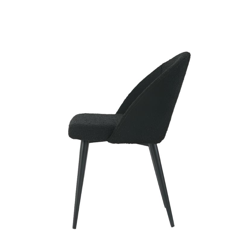 Bella Dining Chairs in Black Boucle (2pk)