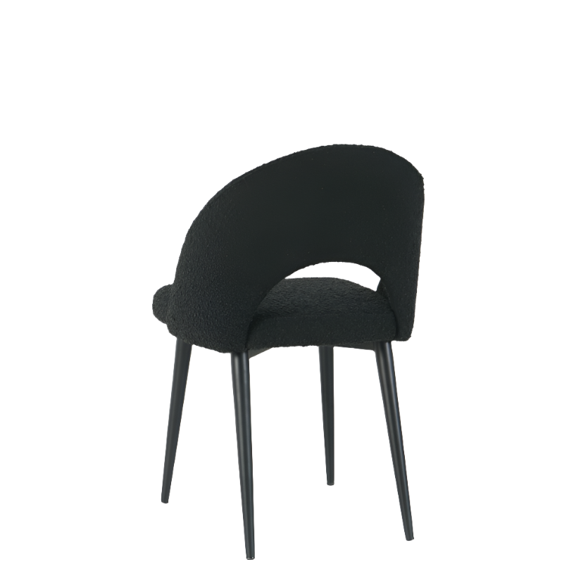 Bella Dining Chairs in Black Boucle (2pk)