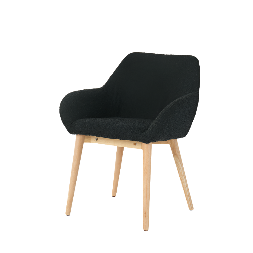 Amara Dining Chairs in Black Boucle (2pk)