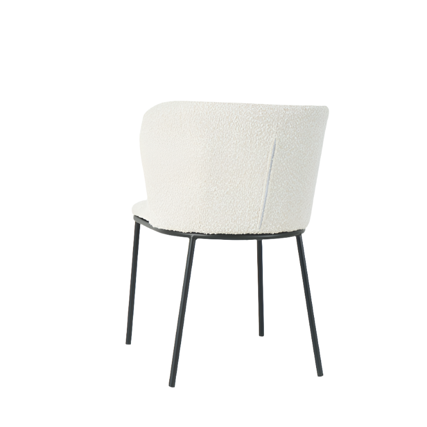 Mila Dining Chairs in Cream Boucle (2pk)