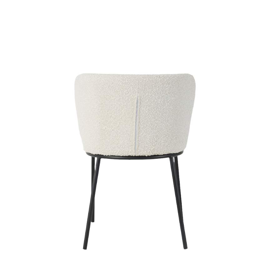 Mila Dining Chairs in Cream Boucle (2pk)