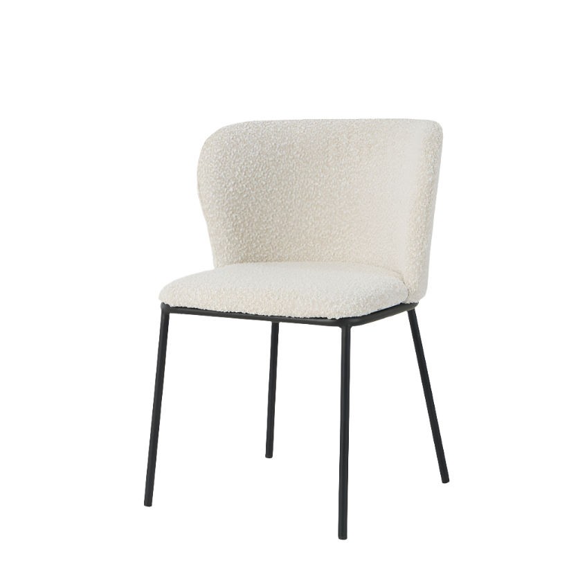 Mila Dining Chairs in Cream Boucle (2pk)