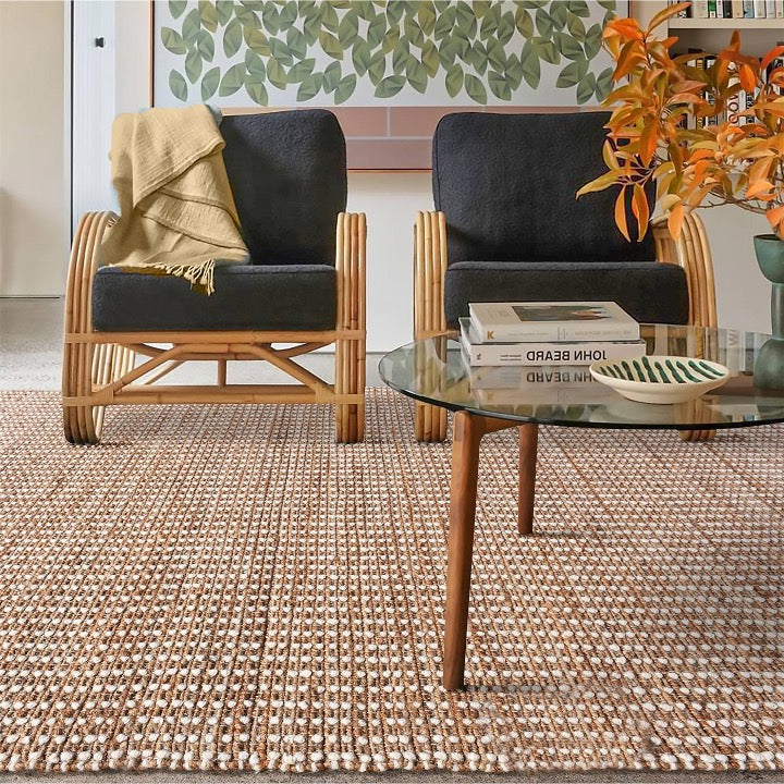Dospat Handwoven Flat Weave Jute & Wool Rug in Natural & Ivory (2 Sizes)