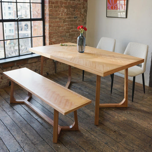 Hersman Solid Mindi Wood Dining Table