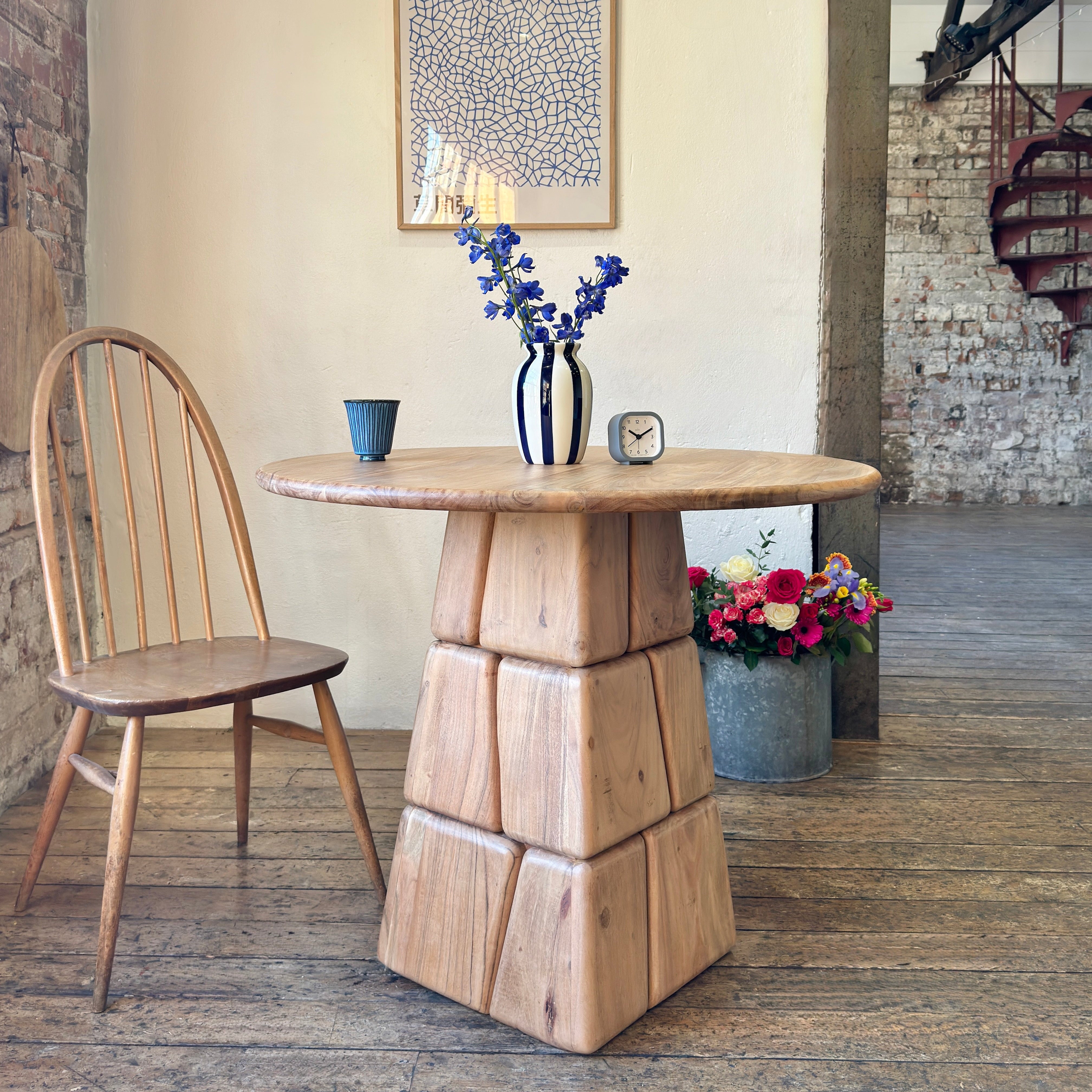 Bob Round Solid Acacia Wood Dining Table