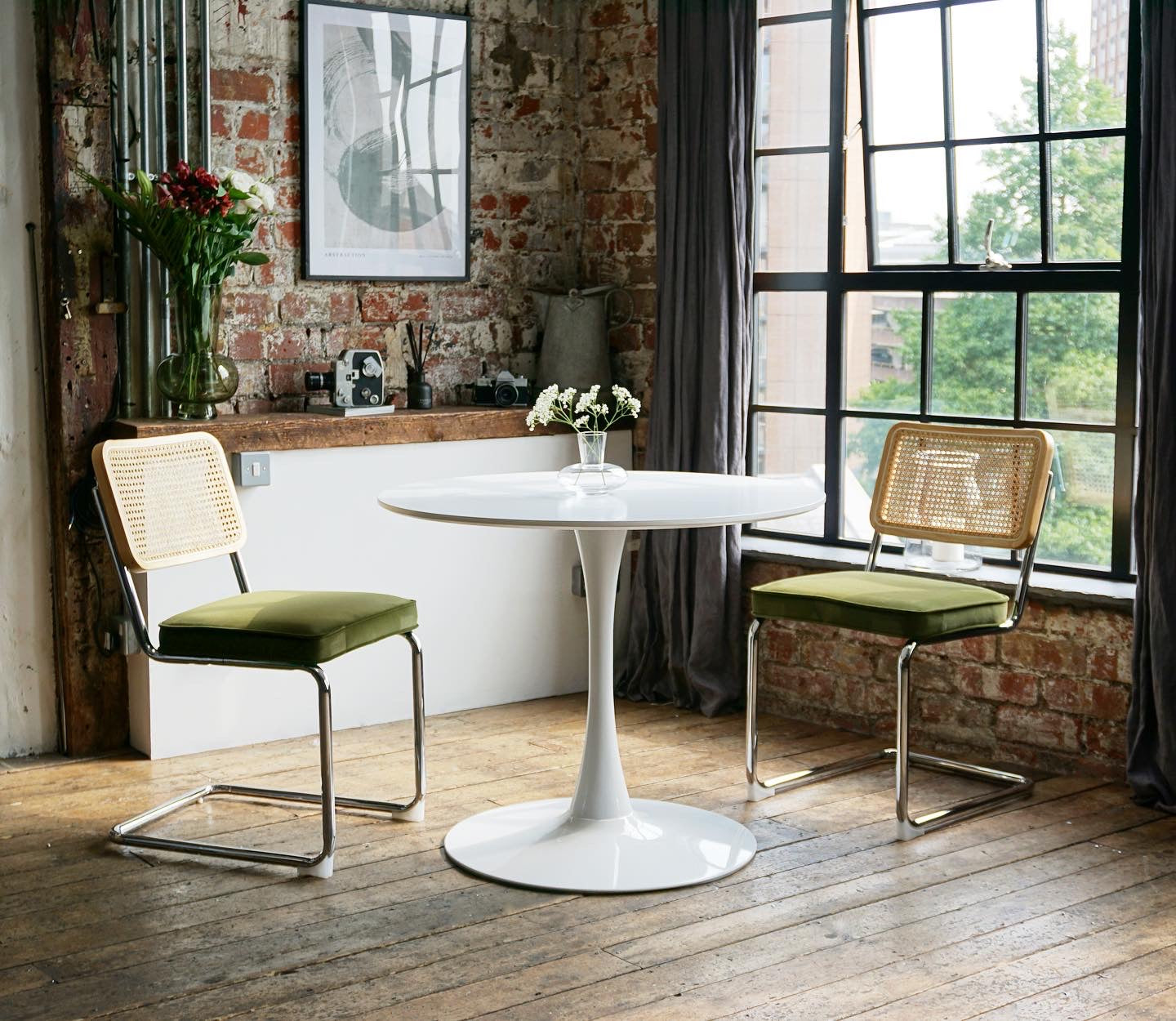 Brooklyn Rattan Chair Olive Green (2pk)