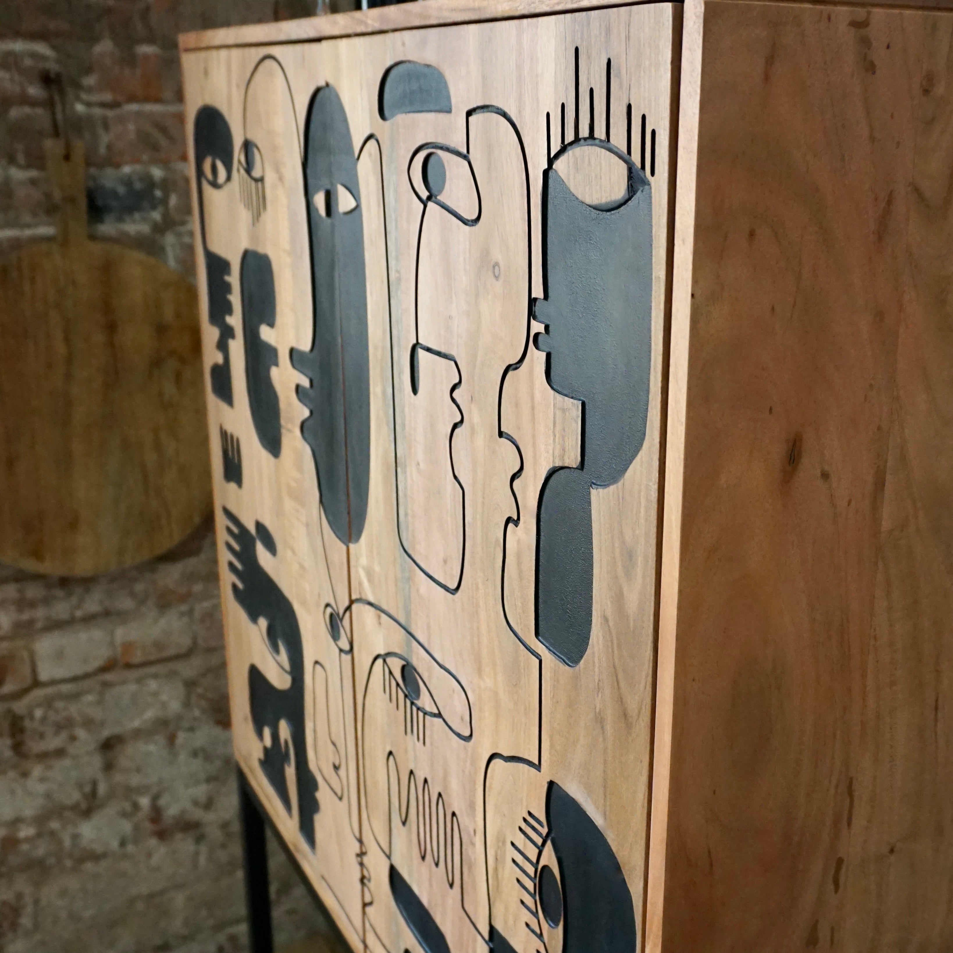 Pablo Solid Acacia Wood 2 Door Highboard