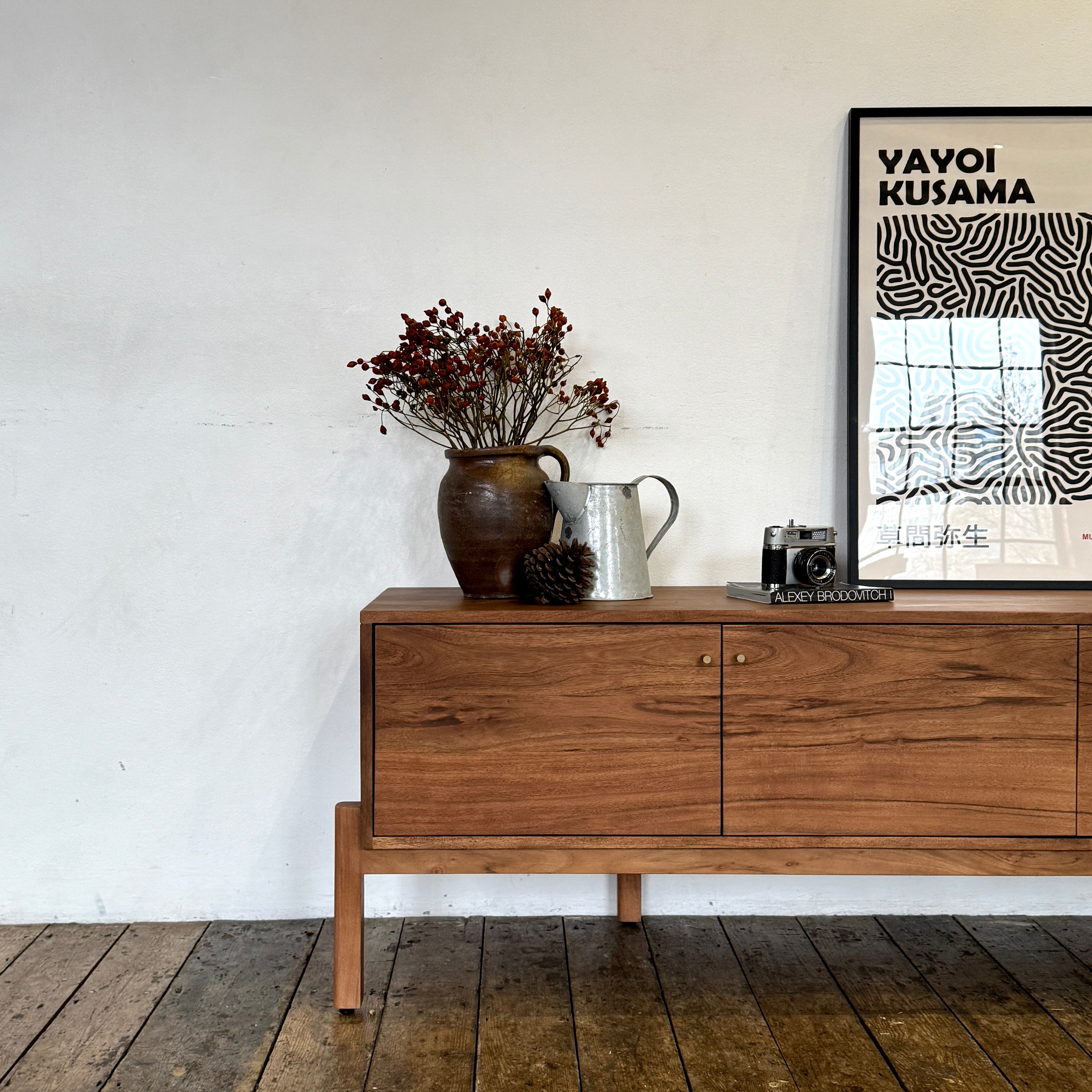 Lucca Solid Acacia Wood Large 4 Door TV Stand (180cm)