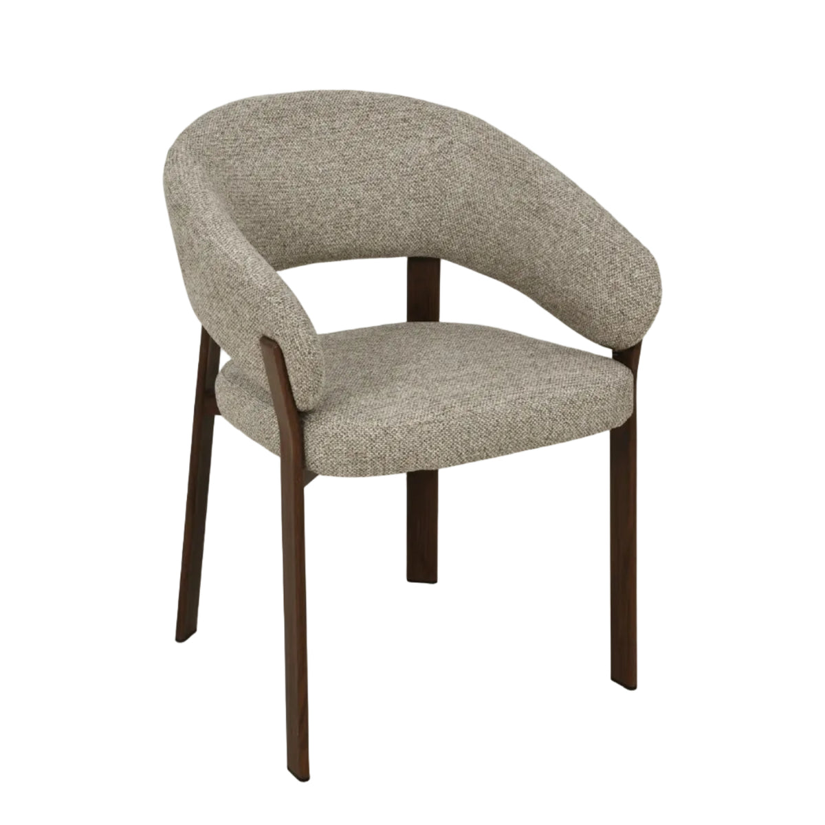 Lena Dining Chair in Stone with a Walnut Frame (2pk)