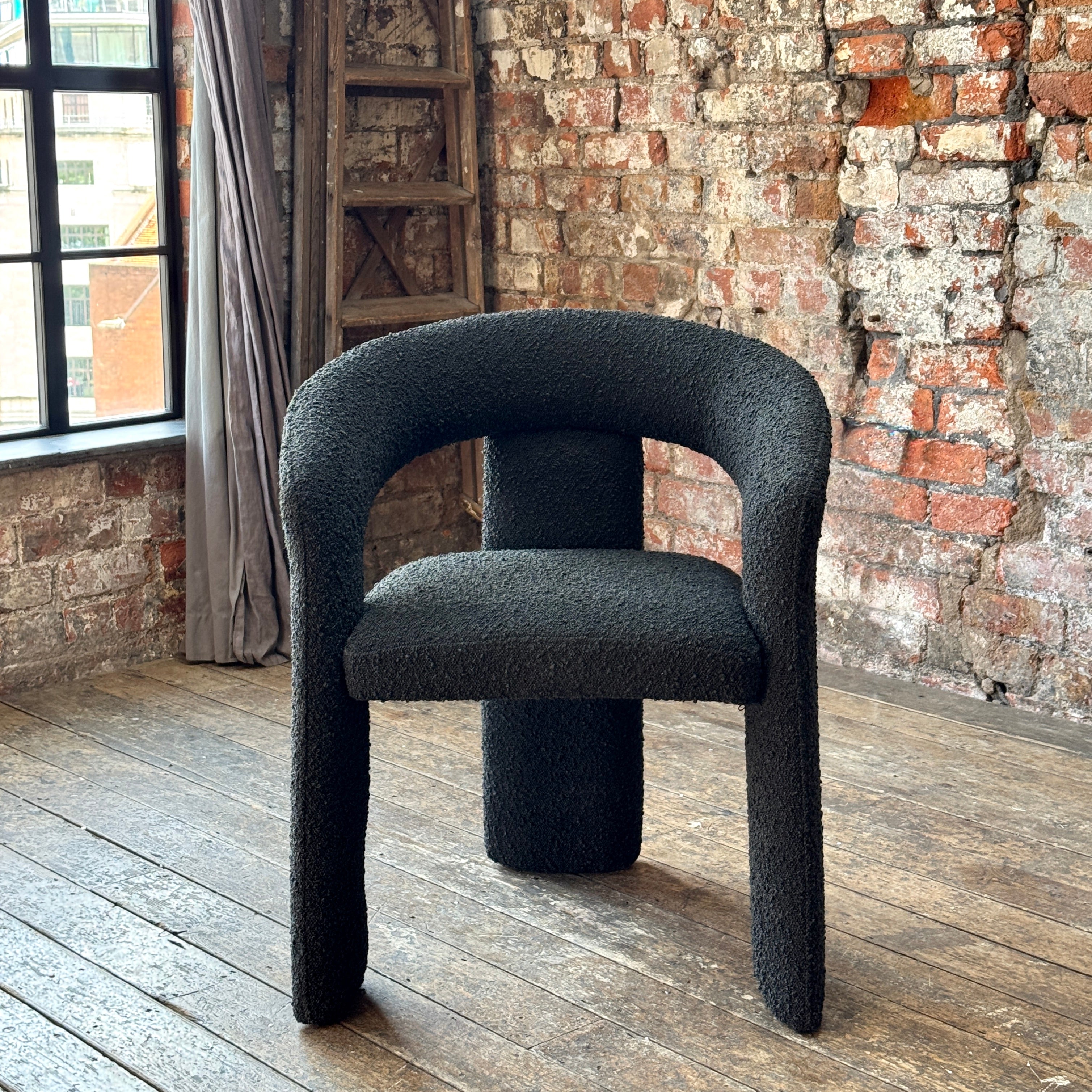 Eva Dining Chairs in Black Boucle (2pk)