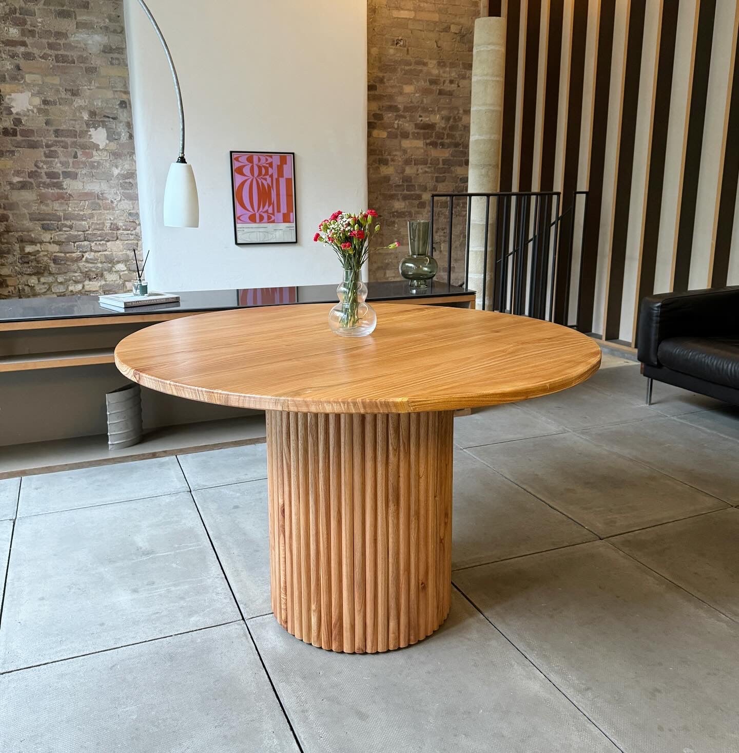 Cruz Round Solid Mindi Wood Dining Table Natural (2 Sizes)