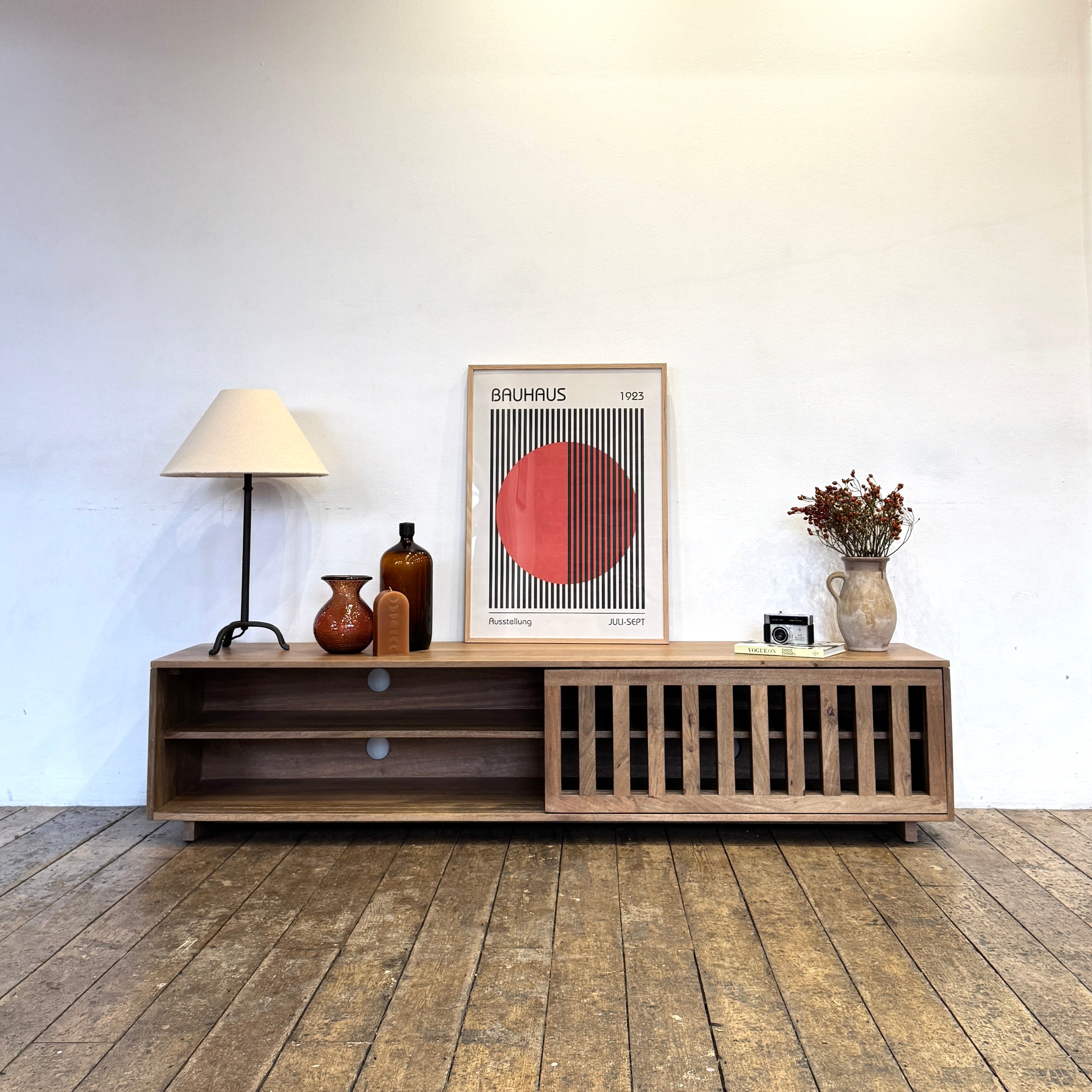 Caleb Solid Mango Wood TV Stand in Light Brown (4 Sizes)