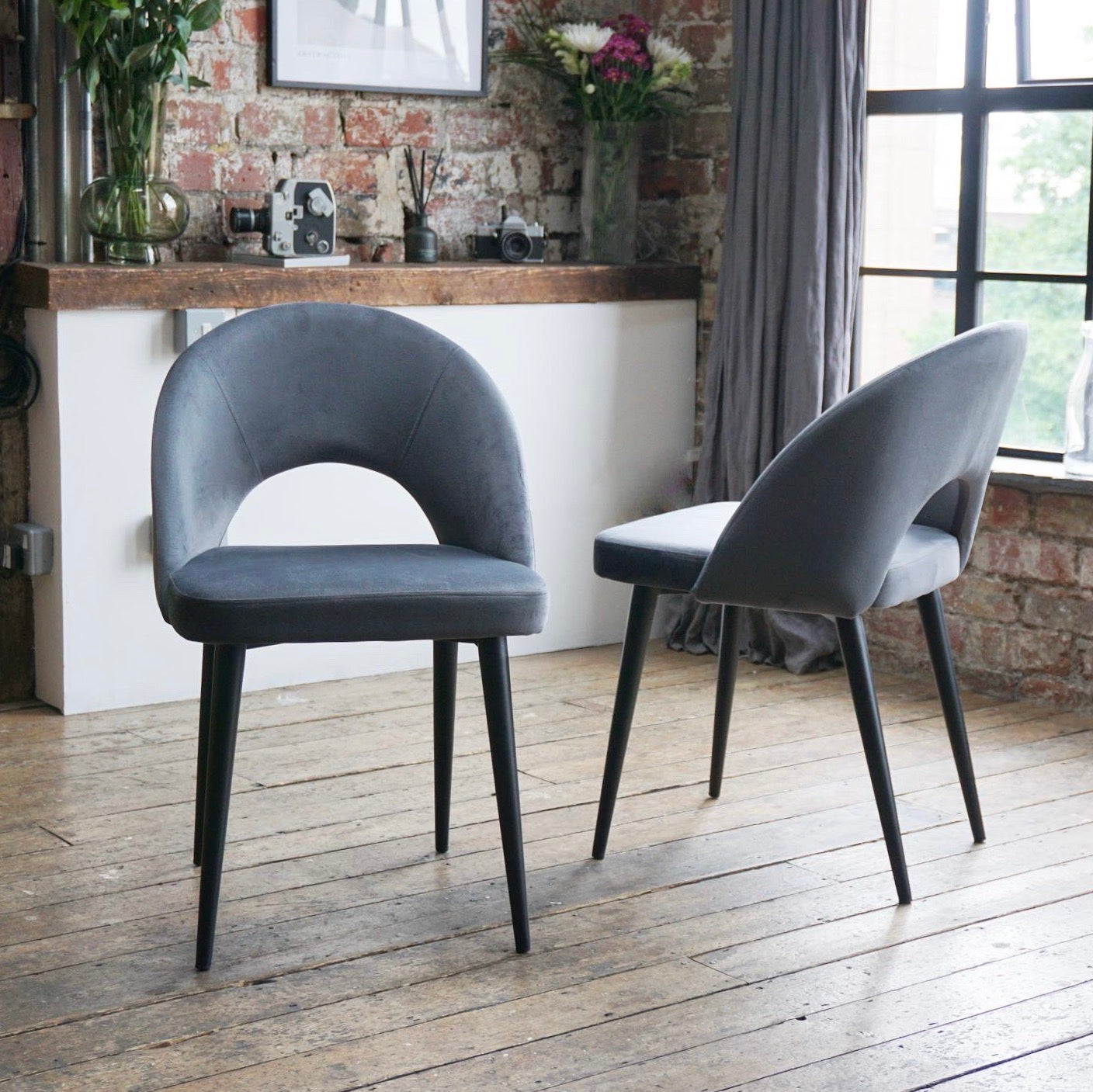 Bella Dining Set with 2 or 4 Bella Dining Chairs in Grey