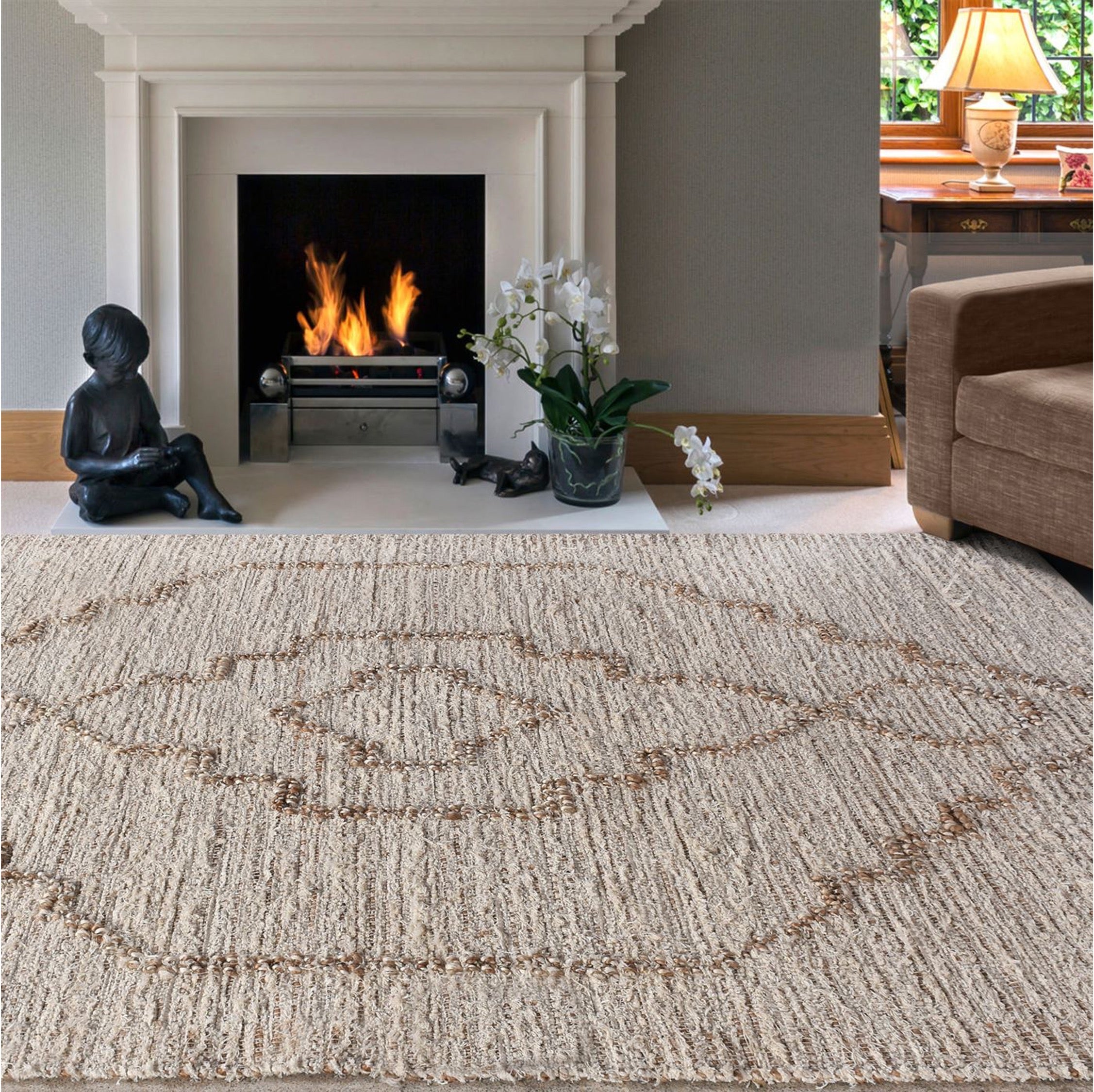 Hackett Handwoven Jute & Cotton Rug in Ivory & Natural (2 Sizes)