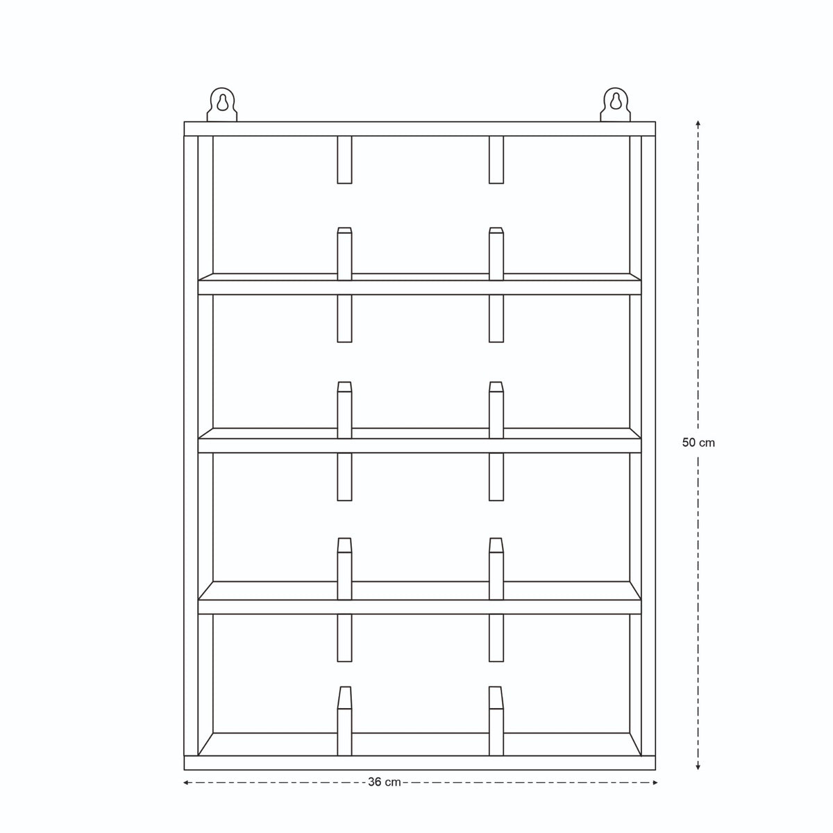 Magu Cup Shelf 3 by 4 in Light Brown