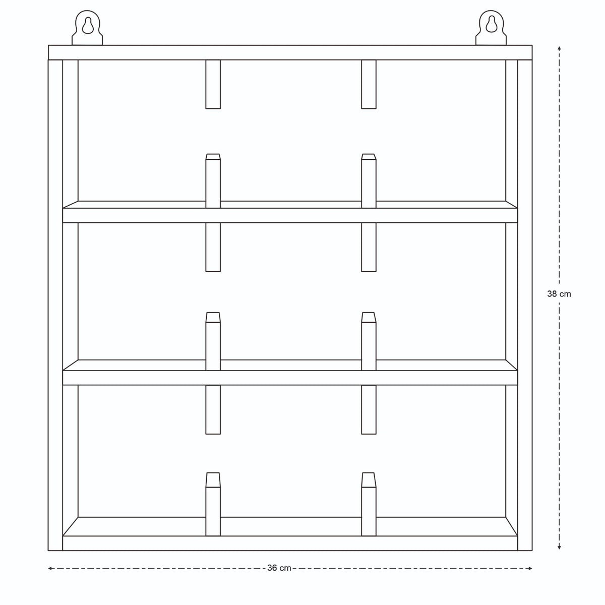 Magu Cup Shelf 3 by 3 in Light Brown