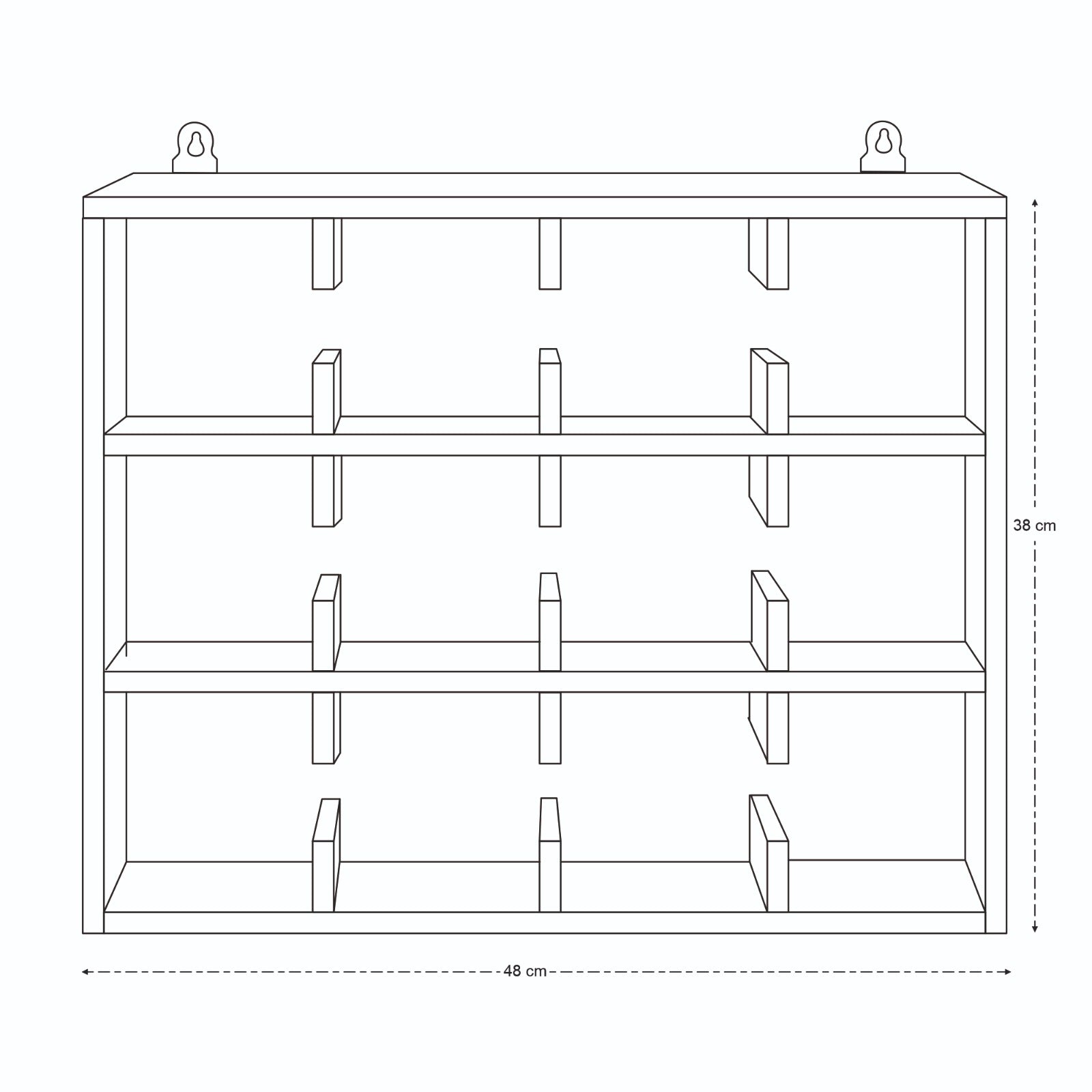 Magu Cup Shelf 4 by 3 in Dark Brown
