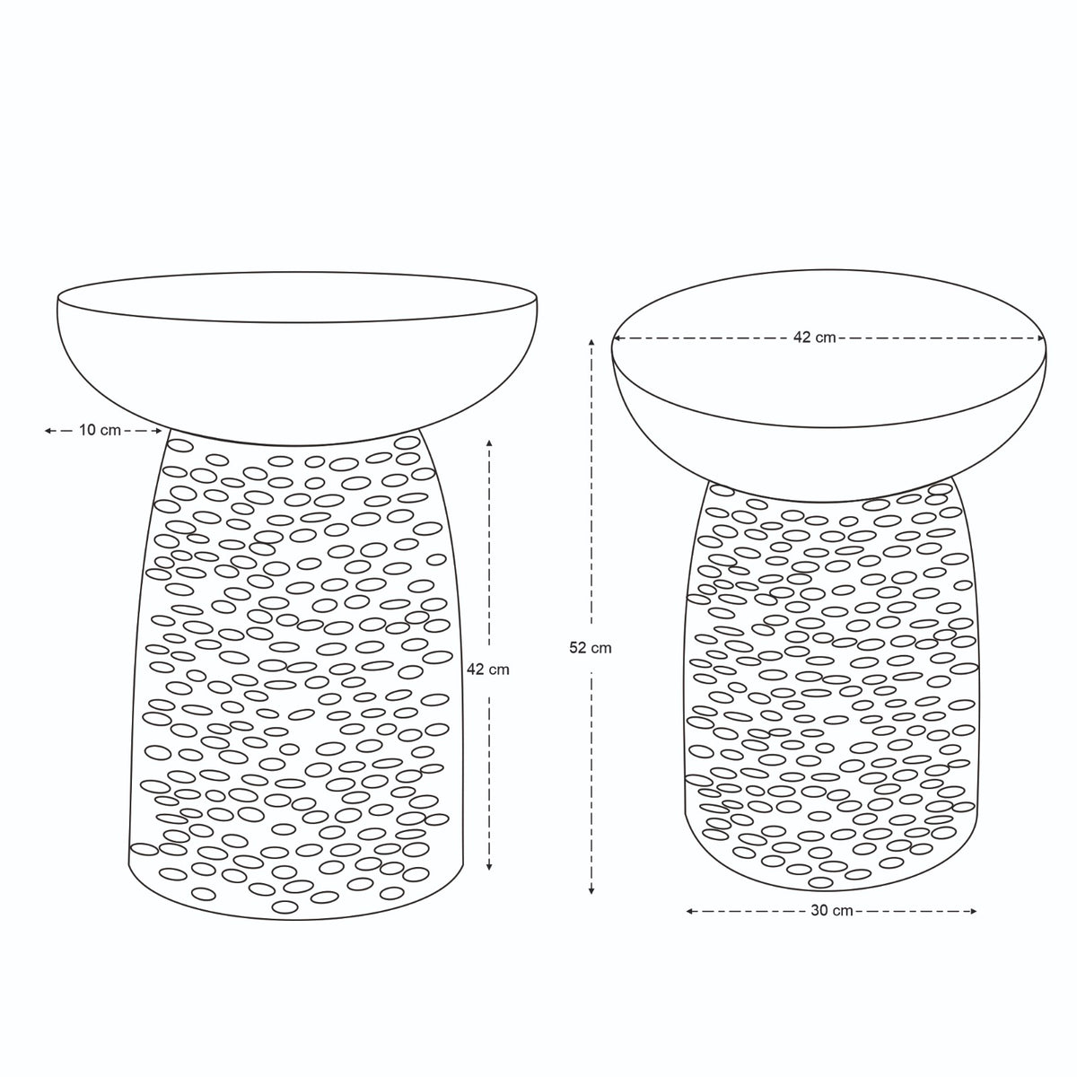 Nero Solid Mango Wood Side Table