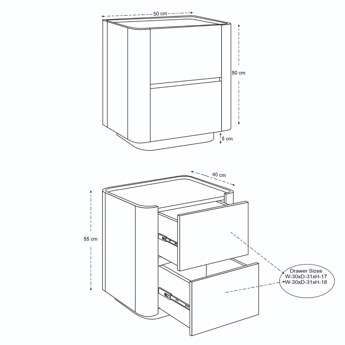 Raya Solid Mango Wood Bedside Table in Walnut