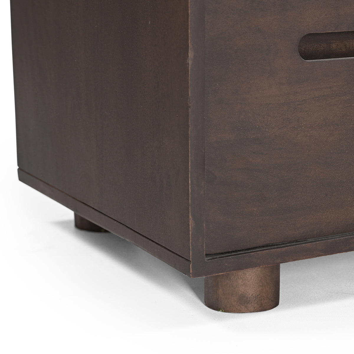 Elmora Solid Mango Wood Bedside Table in Walnut
