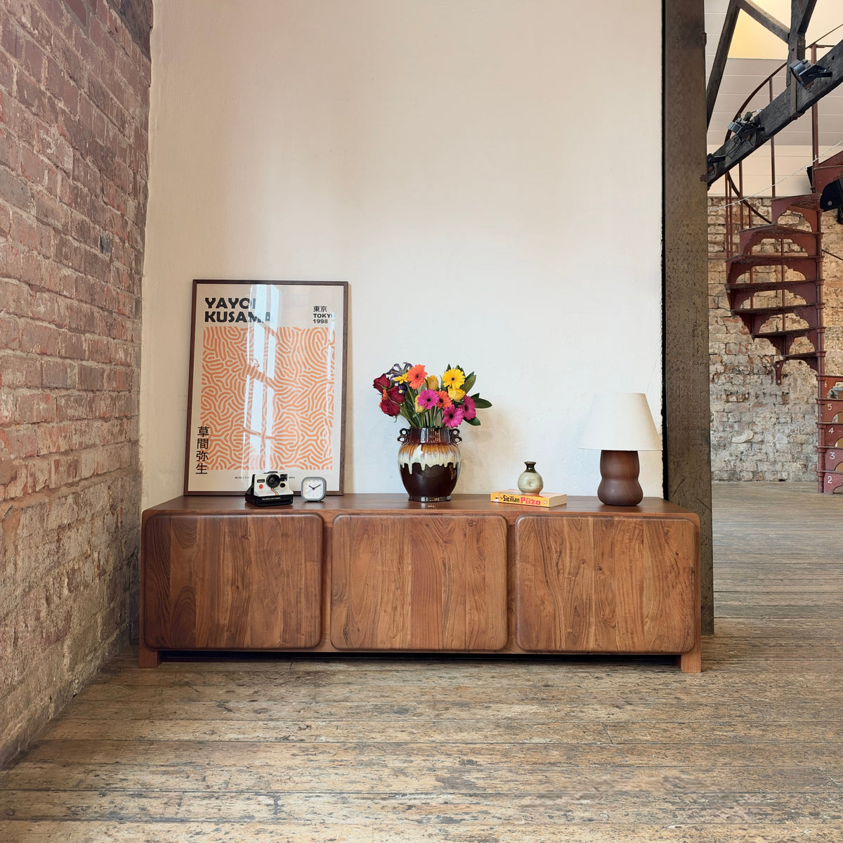 Axel Solid Acacia Wood Medium TV Stand in Honey Brown (160cm)
