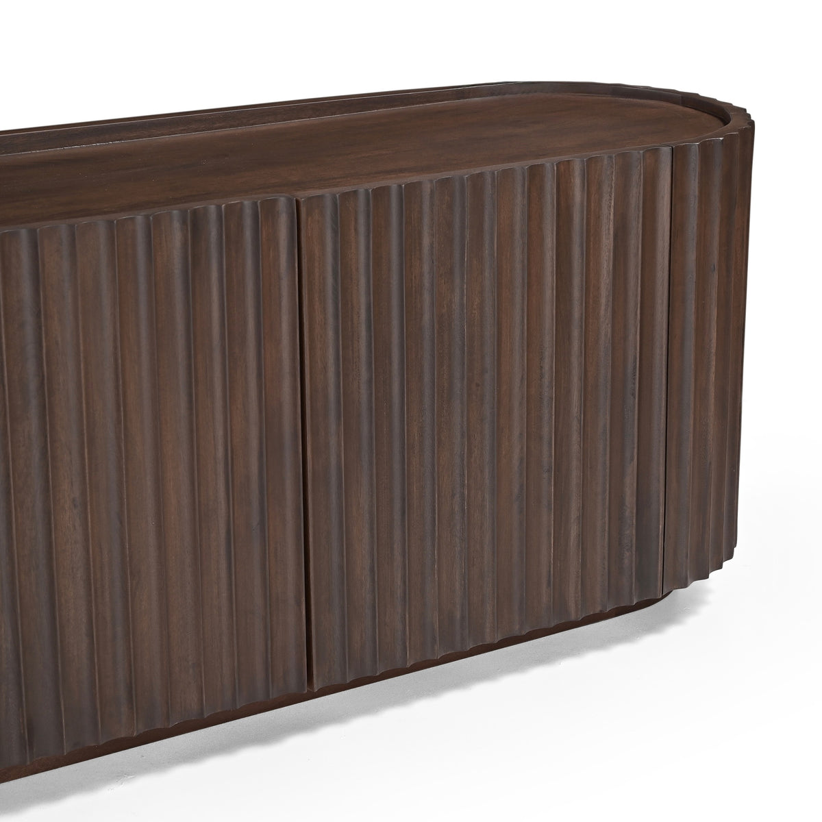 Theo Solid Mango Wood Large TV Stand in Walnut (200cm)